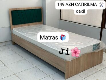 односпальная кровать: 🤗Bazsiz madel carpayi 🏷️Cemi 149 Matras daxil ✓Reng secimi movcutdur