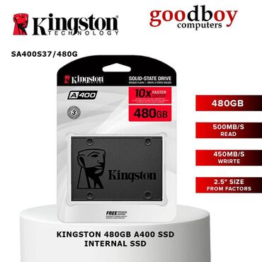 Жесткие диски, переносные винчестеры: Накопитель, Новый, Kingston, SSD, 2.5", Для ПК