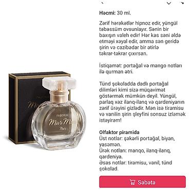 il: Faberlic Mur Mur Noir – 30 ml qadın parfümü. İstiqamət: portağal və — 1