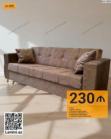 Divanlar: Məhsul: Divan (Kod: 10835) - Ölçü: 200 sm - Mexanizm: Açılan, bazalı — 1