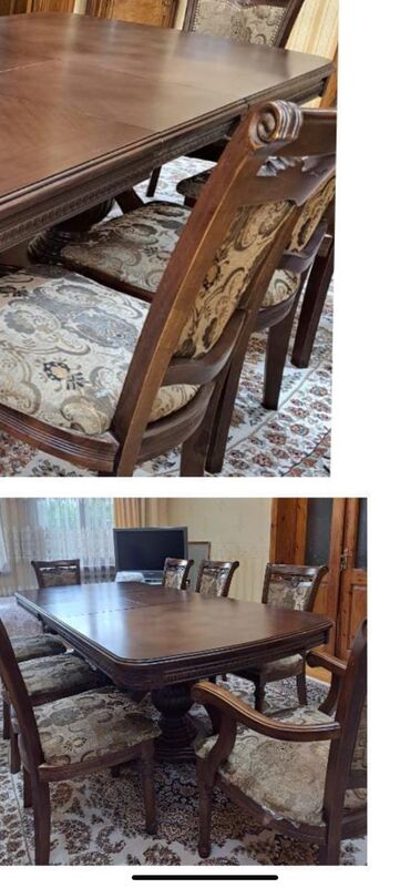 Masa və oturacaq dəstləri: Qonaq otağı üçün, İşlənmiş, Açılmayan, Oval masa, 8 stul, Azərbaycan