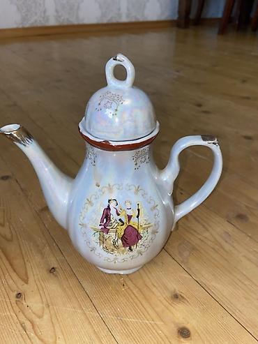 samovar satisi lalafo: Çay dəsti, rəng - Göy, Farfor, 6 nəfərlik, Çexiya — 4
