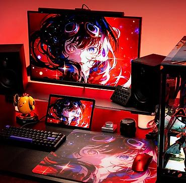 logitech superlight 2: Премиальный стеклянный коврик ATK Tempered Glass Mouse Pad — Crimson — 3