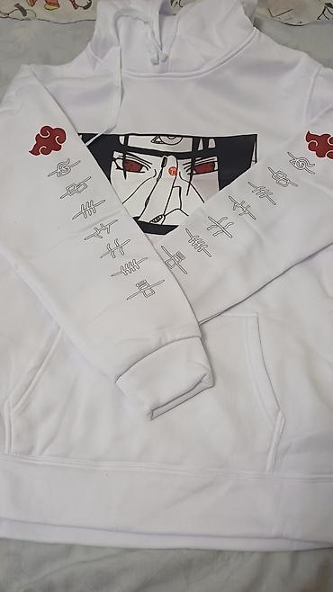 полар: Толстовка с капюшоном Naruto — белая, унисекс. Особенности: - Принт — 3