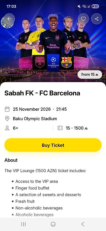 ufc bilet satisi: Barselonanın oyuna bilet — 1