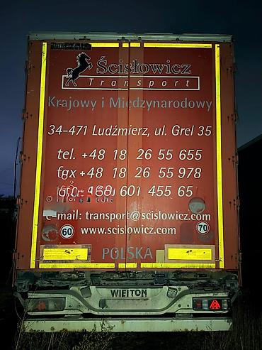 тентованный прицеп: WIELTON 2013 год стандарт свежий обслужен ленивец резина 80% тара 5000 — 7