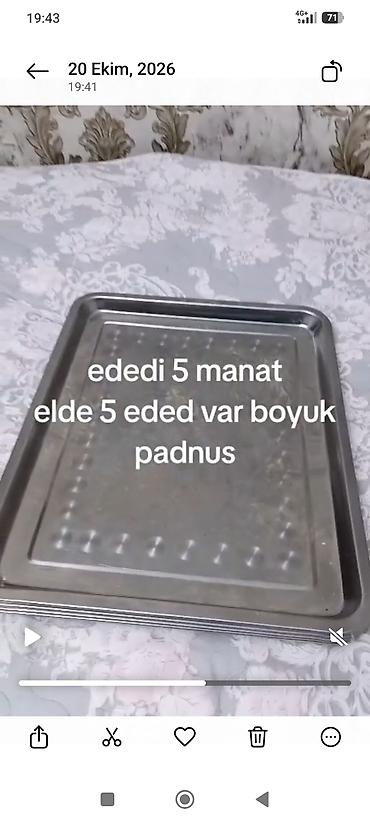 Оборудование для ресторанов, кафе: Böyük metal padnuslar - Material: paslanmayan metal (klassik boz — 1