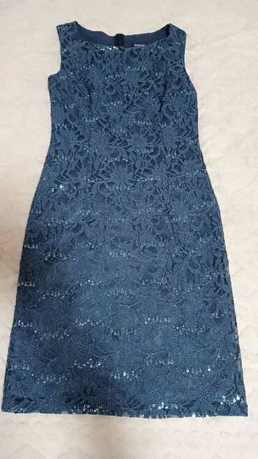 haljina napred kratka pozadi duga: M (EU 38), color - Light blue, Evening, With the straps