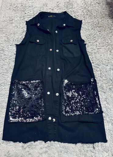 crna nike jakna: 9Fashion Woman, M (EU 38), L (EU 40), Teksas, bоја - Crna
