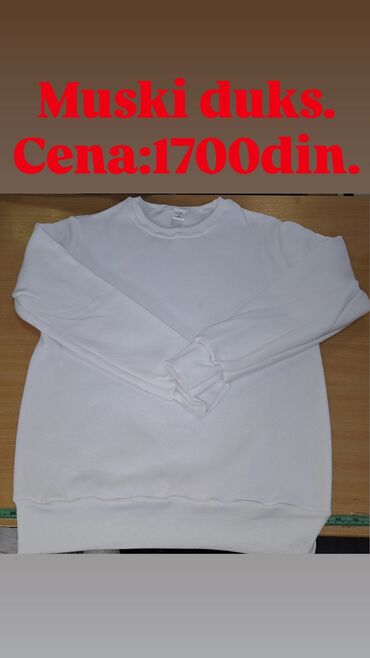 muške trenerke kompleti: Sweatshirt, 2XL (EU 56), 3XL (EU 58), L (EU 52), color - White