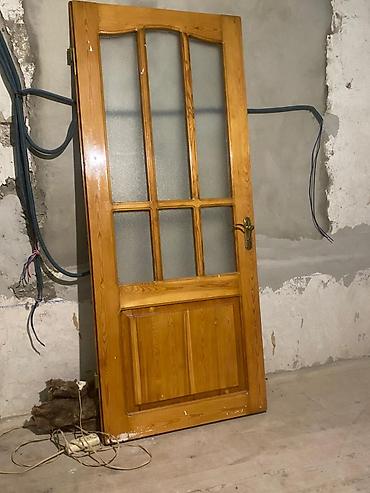 şam: Taxta iç otaq qapısı - Material: təbii ağac (şam teksturalı), laklı — 1