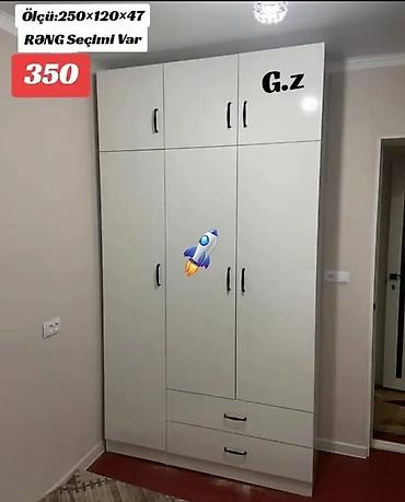 skaf islenmis: Geniş tutumlu paltar dolabı - Ölçü: 250×120×47 sm (şəkildə qeyd — 1
