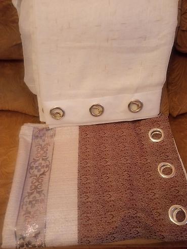 Шторы и занавески: Комплект штор, Полиэстер, С тюлем в комплекте, Готовое изделие, Б/у, Для зала — 8