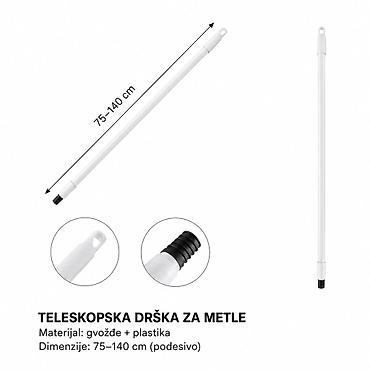 KMT bela teleskopska drška za metlu 3213942 Praktična teleskopska