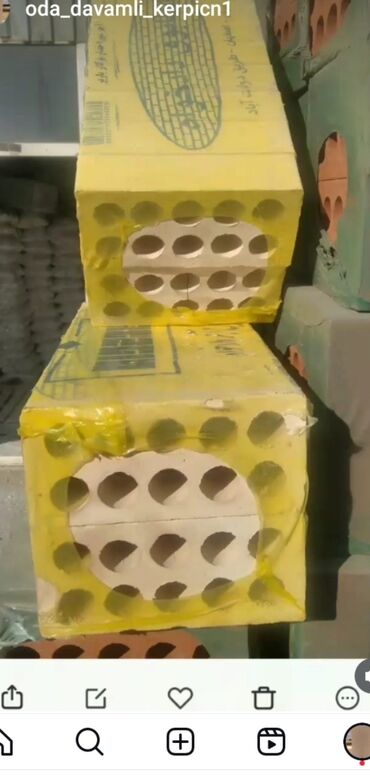 Kərpiclər: Oda davamlı, hər növdə hər ölçüdə istənilən rəngdə kərpiclər. içi — 25