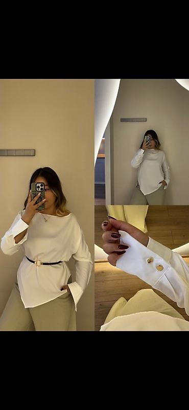 кийии: Блузка, Классикалык модель, Сатин, Solid print — 3