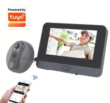 цветное стекло: Wifi Видеоглазок USmart R9 Tuya + монитор +бесплатная доставка по