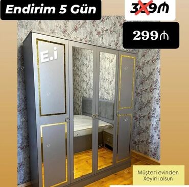 Dolablar: Yeni, Açılan, 4 qapılı Düz dolab