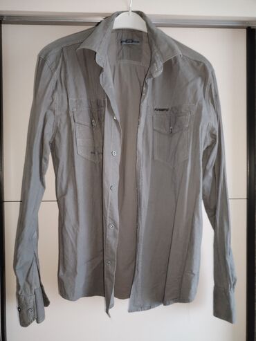 crno bela kosulja: Shirt Long sleeves, XL (EU 54), color - Grey