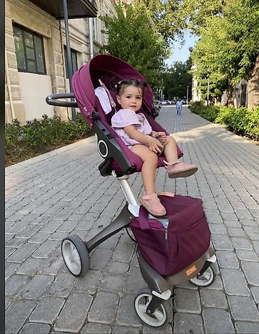 Модульные коляски: Stokke Xplory uşaq arabası – bənövşəyi rəng - Modul sistem: beşik — 1
