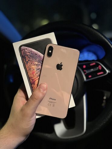 iphone xs max kreditle: IPhone Xs Max, 64 GB, Matte Gold, Face ID, Sənədlərlə