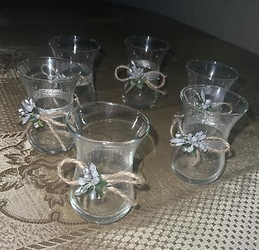 kendir ip: Armudu stəkanlar, rəng - Gümüşü, Şüşə, 6 ədədli dəst — 2