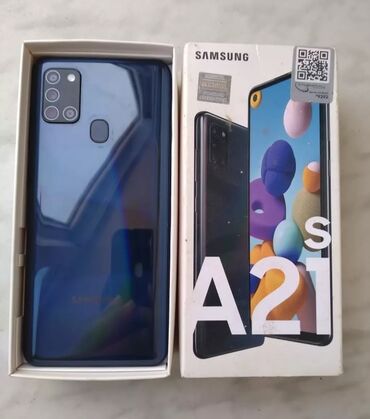 samsung a 50 telefon: Samsung Galaxy A21S, 32 GB, rəng - Göy, Sensor, Barmaq izi, İki sim kartlı