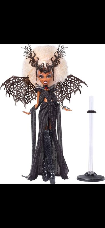 oyuncaq qutusu: Kolleksiya üçün xüsusi dizaynlı moda kuklası. - Qara, parıltılı uzun