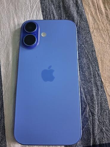 Apple iPhone: IPhone 16, Б/у, 128 ГБ, Синий, Чехол, 98 % — 1