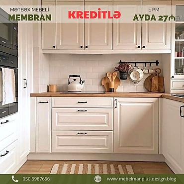 Sifarişlə mebel: Sifarişlə mətbəx dəsti, Özü çəkən petlələr, Sadə laminat, Kredit var, Pulsuz çatdırılma — 2