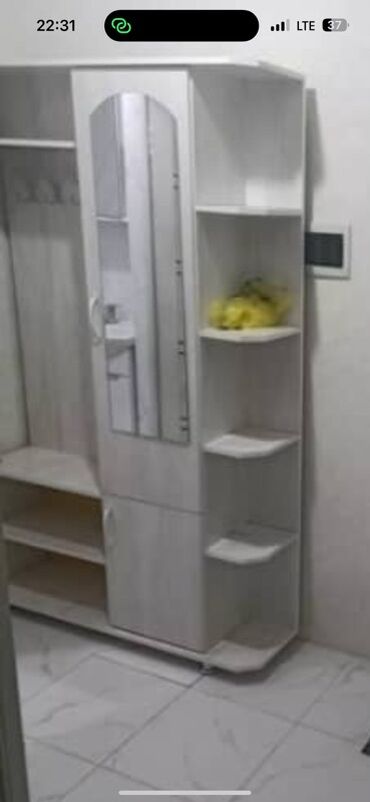 туалетный столик с зеркалом и подсветкой: Кире бериш үчүн гарнитур, Шкаф, ДСП, түсү - Ак