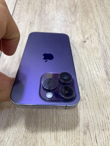 Apple iPhone: IPhone 14 Pro, 256 GB, Deep Purple, Simsiz şarj, Face ID, Sənədlərlə