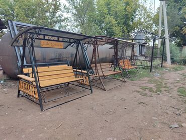 Садовые качели: Садовые качели Металл, Со спинкой, С крышей — 18