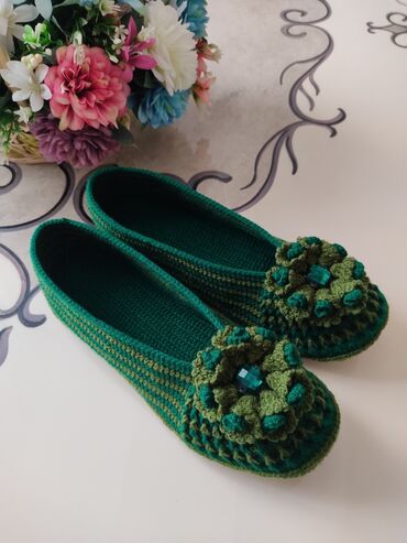 Домашние тапочки: Домашние тапочки, 38, Новый, цвет - Зеленый, Самовывоз — 8