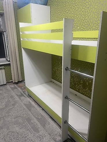 bunk bed: Детская гарнитура, Б/у, Для девочки, Для мальчика, ДСП, цвет - Зеленый, Самовывоз — 8