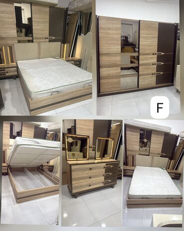 Yataq otağı dəstləri: İkinəfərlik çarpayı, Dolab, Komod, 2 tumba — 1