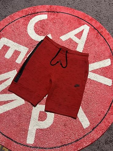 nike tech flecee: Мужские шорты, M, Nike, Б/у, цвет - Красный, Бесплатная доставка, Платная доставка, Самовывоз — 1