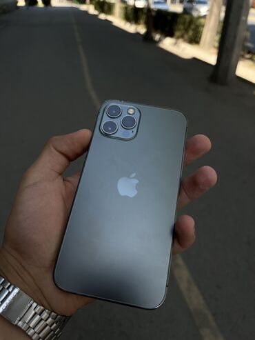 телефон 12 про: IPhone 12 Pro, Колдонулган, 256 ГБ, Graphite, Коргоочу айнек, Каптама, 80 %