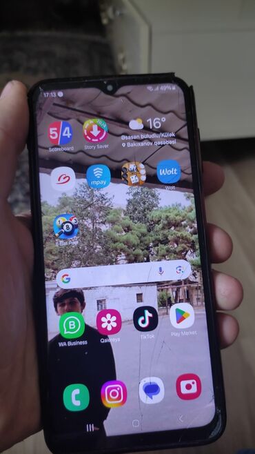 telefon a13: Samsung Galaxy A13, 64 GB, rəng - Boz, Barmaq izi