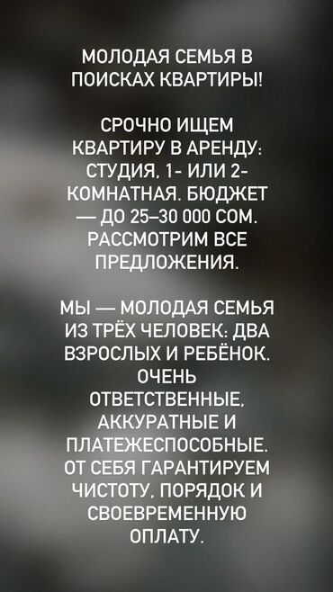Сниму квартиру: 2 комнаты, 2 м², С мебелью