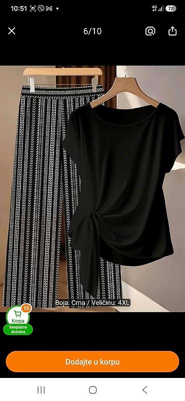 sat versace: Dvodijelni ženski komplet – crna majica + pantalone sa printom - — 1