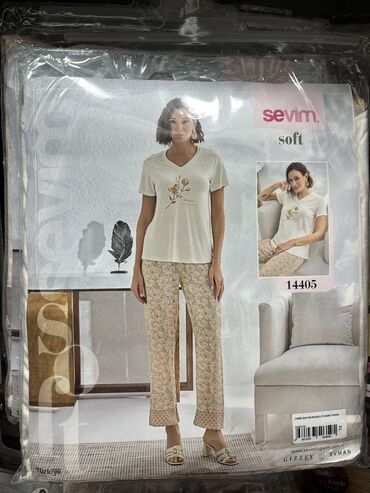 Пижамы: Пижама, Муслин, Турция, В полоску, С кружевом, Для невесты, XS, 2XL, 2XS — 13