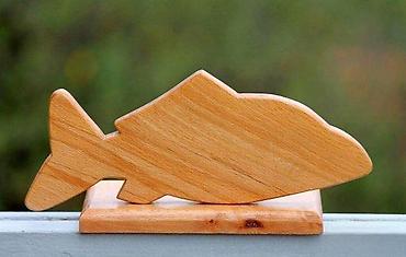 Značke, ordenje i medalje: RIBA, drveni trofej. Drveni trofej u obliku ribe sa takmičenja na Tisi — 4