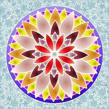 Şəkillər, tablolar: Rəngli mandala divar sənəti – 4 ədəd rəqəmsal illüstrasiya dəsti — 4