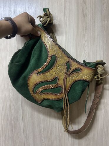 женские сумки из натуральной замши: Женское этно сумка кожа замш 2000 мин сом