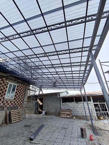 Навесы: Навес, Арочный, Металл, Поликарбонат, Установка — 1