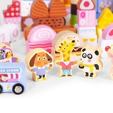 buzz cacak patike: EDUKATIVNE DRVENE KOCKE SET – CANDY CITY, 116 kom Brend: ECO TOYS — 3