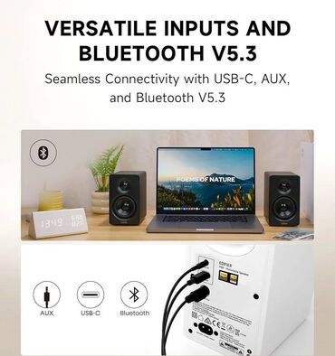 Dinamiklər və kolonkalar: 🎵 M60 Compact Desktop 2.0 Dinamikləri Həm simli, həm də simsiz — 5