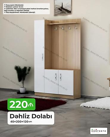 Dəhliz dolabı – 40×200×120 sm - Material: 18 mm laminat - Rəng seçimi lalafo.az -da Dəhliz dolabı – 40×200×120 sm - Material: 18 mm laminat - Rəng seçimi