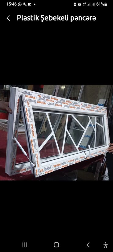 Plastik pəncərələr: Plastik Alüminium Şüşe Qapı Pəncərə. Kəyfiyətli. SƏRFƏLİ — 15